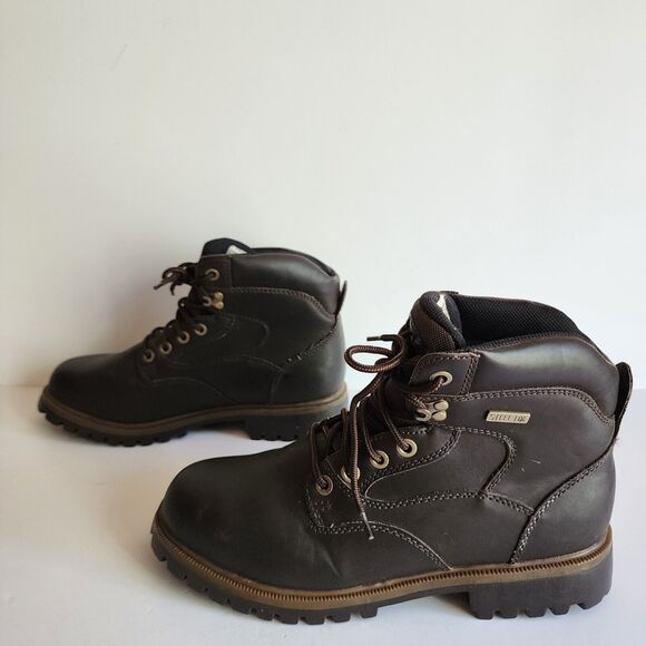 WorkForce Steel Toe Work Boots Mens Size 11 Oil Resistant Slip Resistant Brown - Picture 3 of 12